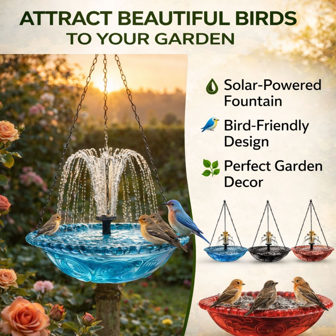 ✨Special Offer Today Only! 🐦 Solar Cascade Hanging Bird Bath Fountain