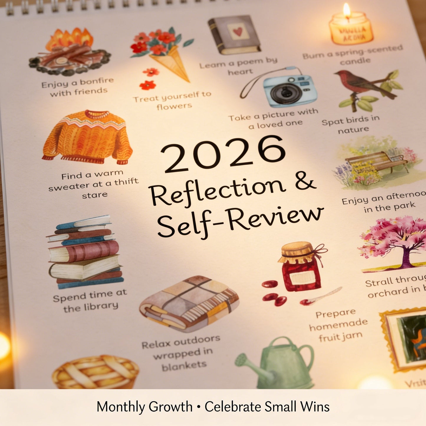 📅2026 Bucket List Spiral Calendar: Slow Down & Savor the Seasons