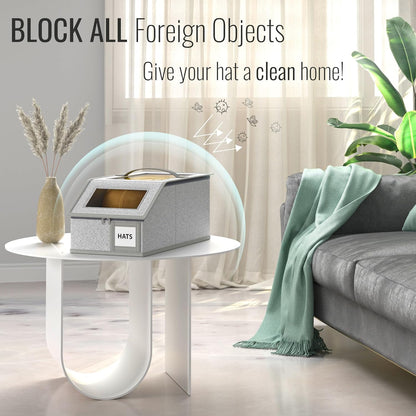 🎁Gray baseball cap storage box 2-piece stackable durable model Universal for men and women 24 hats Closet bedroom storage tool