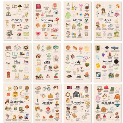 📅2026 Bucket List Spiral Calendar: Slow Down & Savor the Seasons