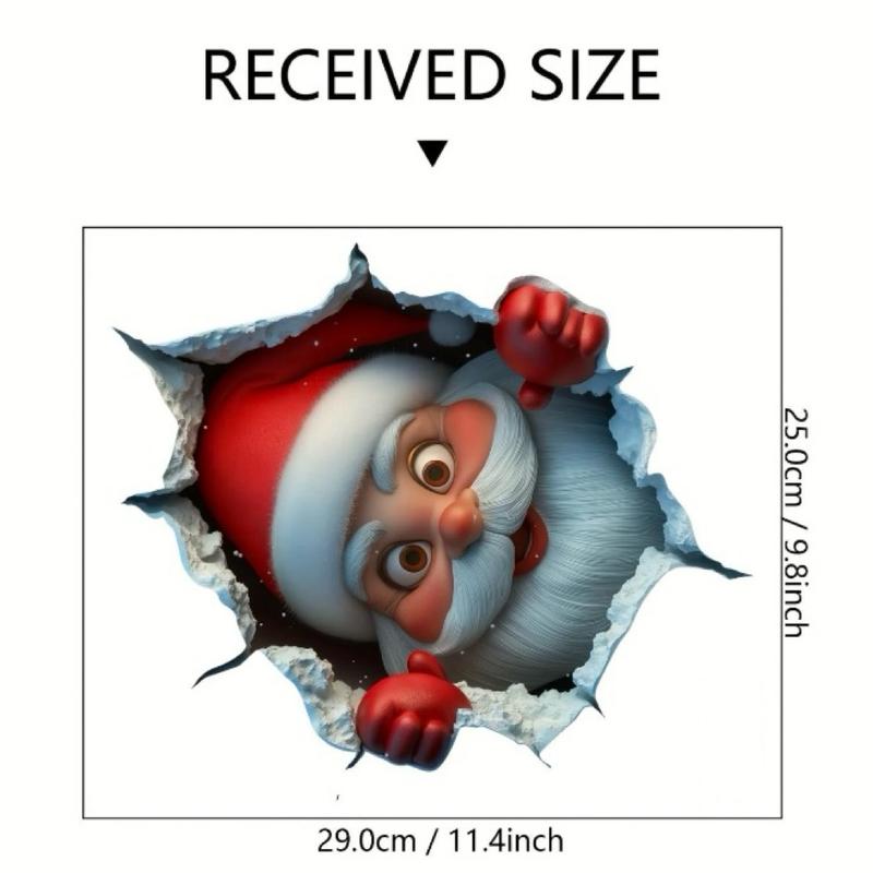 Funny Christmas Character Wall Sticker(3PCS)– Self-Adhesive Waterproof Holiday Decoration, Easy to Apply and Remove, Festive Wall Decor – Perfect Gift Idea for a Warm Christmas Atmosphere!