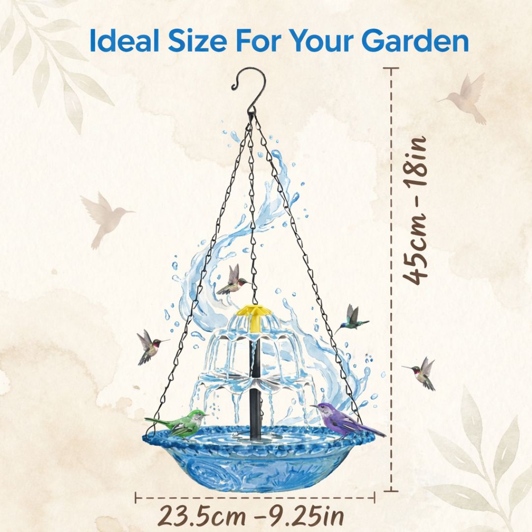 ✨Special Offer Today Only! 🐦 Solar Cascade Hanging Bird Bath Fountain