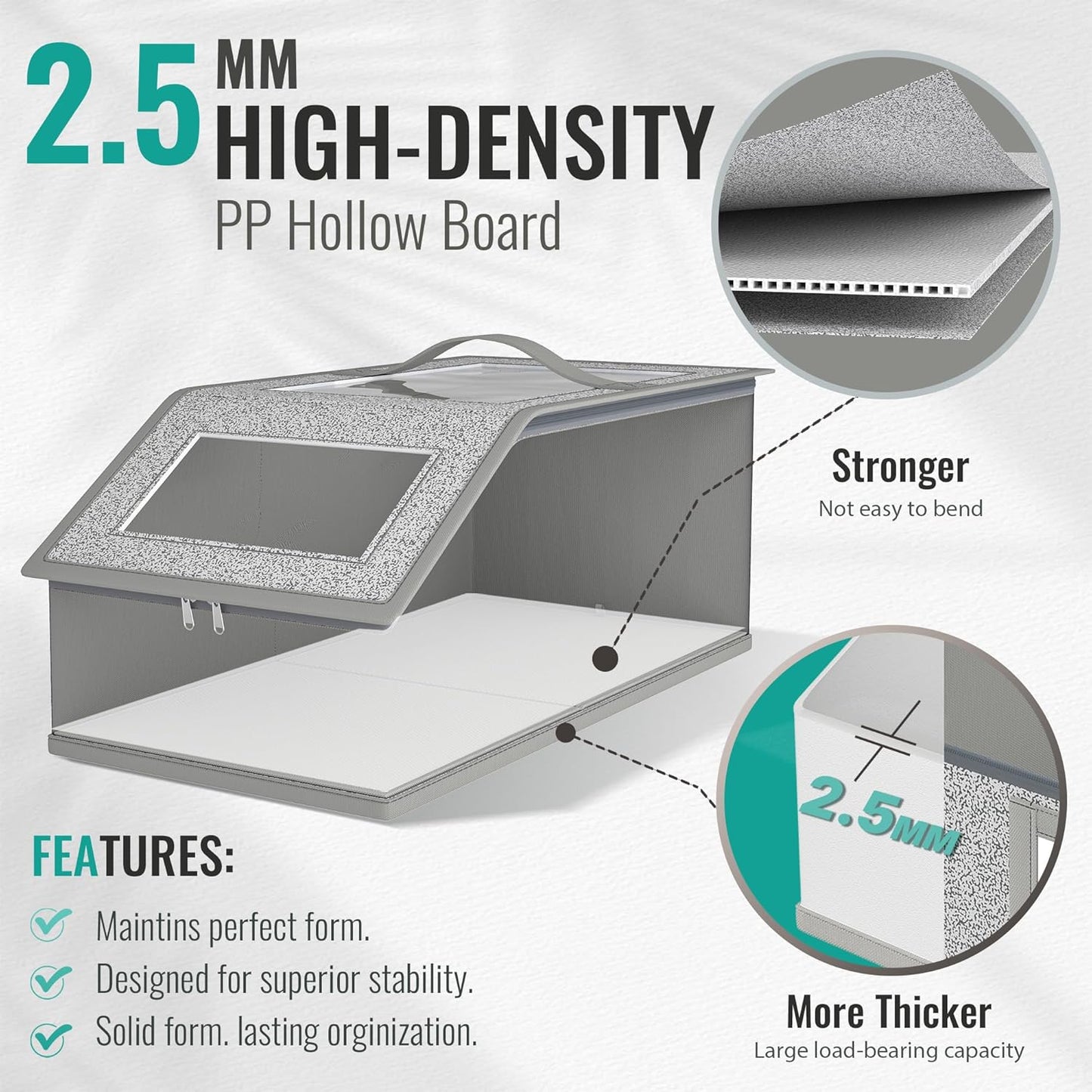 🎁Gray baseball cap storage box 2-piece stackable durable model Universal for men and women 24 hats Closet bedroom storage tool