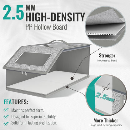 🎁Gray baseball cap storage box 2-piece stackable durable model Universal for men and women 24 hats Closet bedroom storage tool