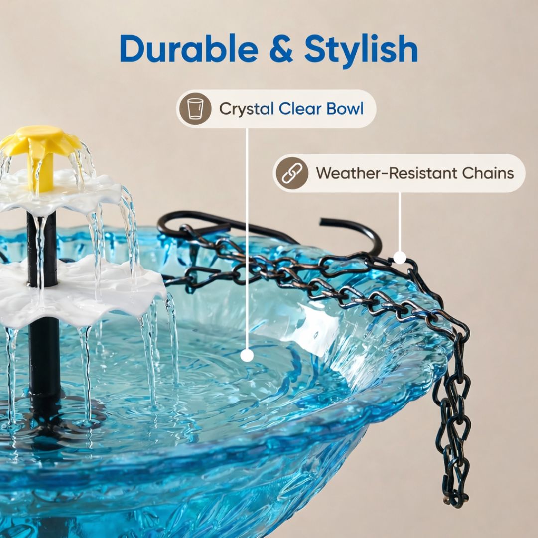 ✨Special Offer Today Only! 🐦 Solar Cascade Hanging Bird Bath Fountain