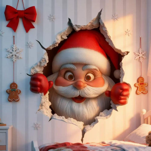 Funny Christmas Character Wall Sticker(3PCS)– Self-Adhesive Waterproof Holiday Decoration, Easy to Apply and Remove, Festive Wall Decor – Perfect Gift Idea for a Warm Christmas Atmosphere!