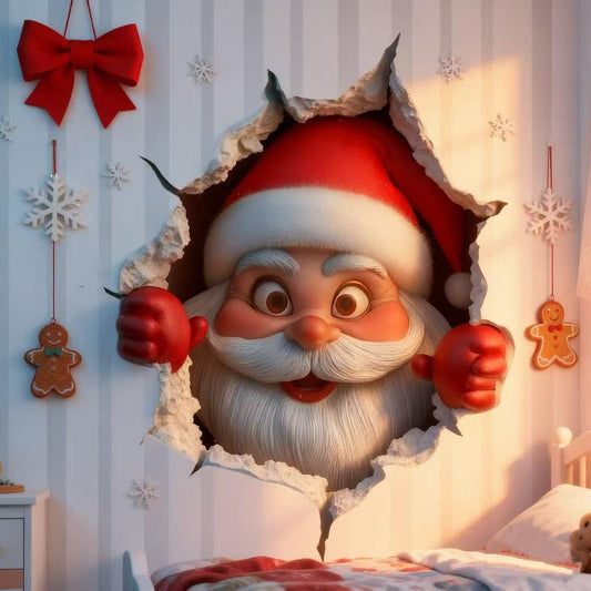 Funny Christmas Character Wall Sticker(3PCS)– Self-Adhesive Waterproof Holiday Decoration, Easy to Apply and Remove, Festive Wall Decor – Perfect Gift Idea for a Warm Christmas Atmosphere!