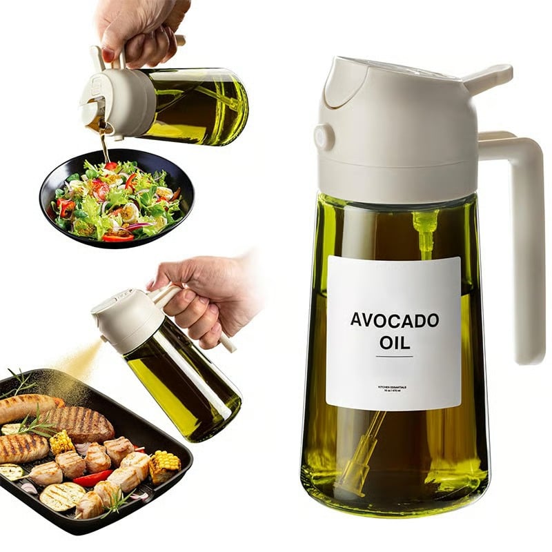 🎁💕2 in 1 Glass Oil Sprayer & Dispenser🔥