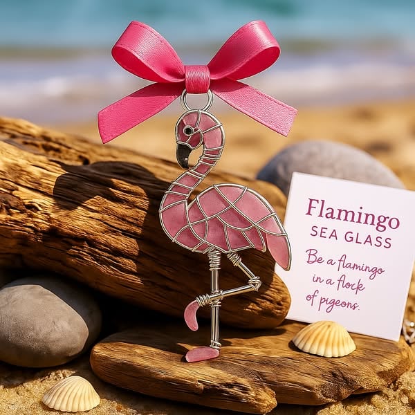 🩵🩷Handmade Sea Glass Bird Ornament