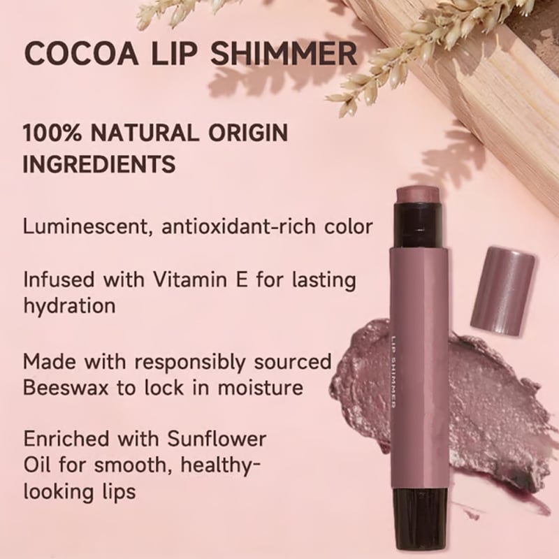 🔥Last Day Discount 49% OFF🎁Cocoa Lip Shimmer - 100% Natural Origin(0.09 oz)💖