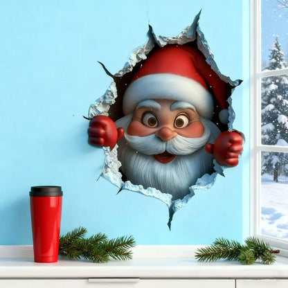 Funny Christmas Character Wall Sticker(3PCS)– Self-Adhesive Waterproof Holiday Decoration, Easy to Apply and Remove, Festive Wall Decor – Perfect Gift Idea for a Warm Christmas Atmosphere!